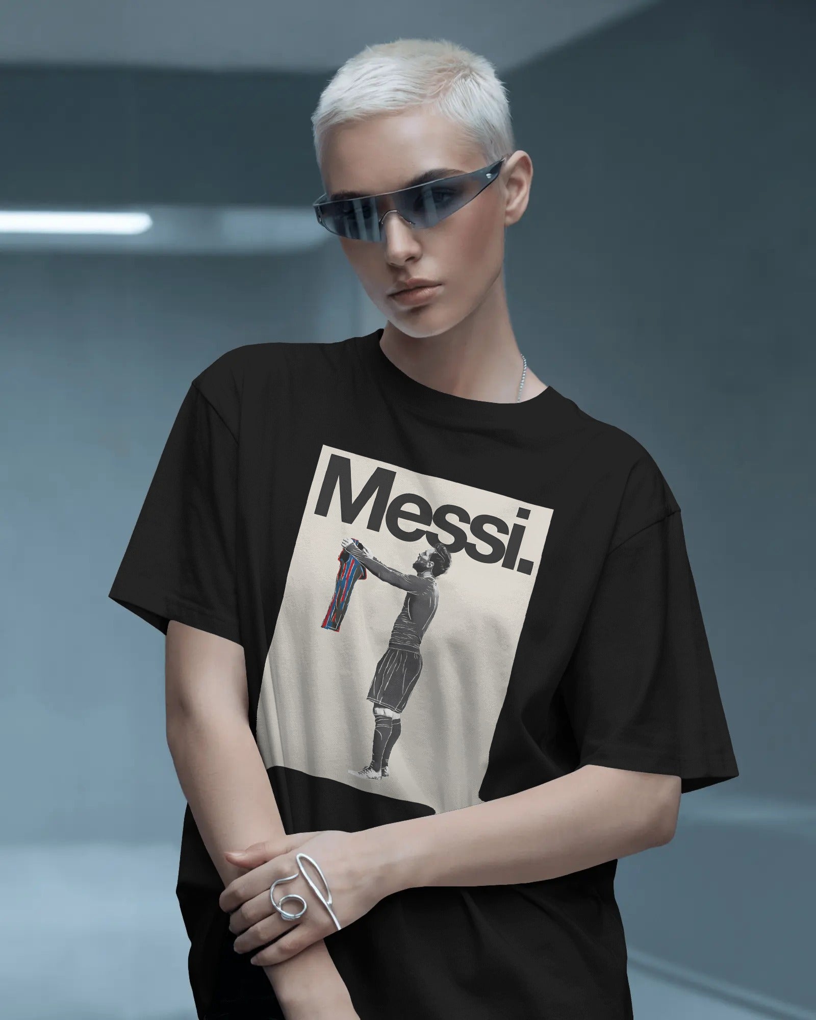 Lionel Messi India Oversized Black Tshirt from Nitorious Atelier 