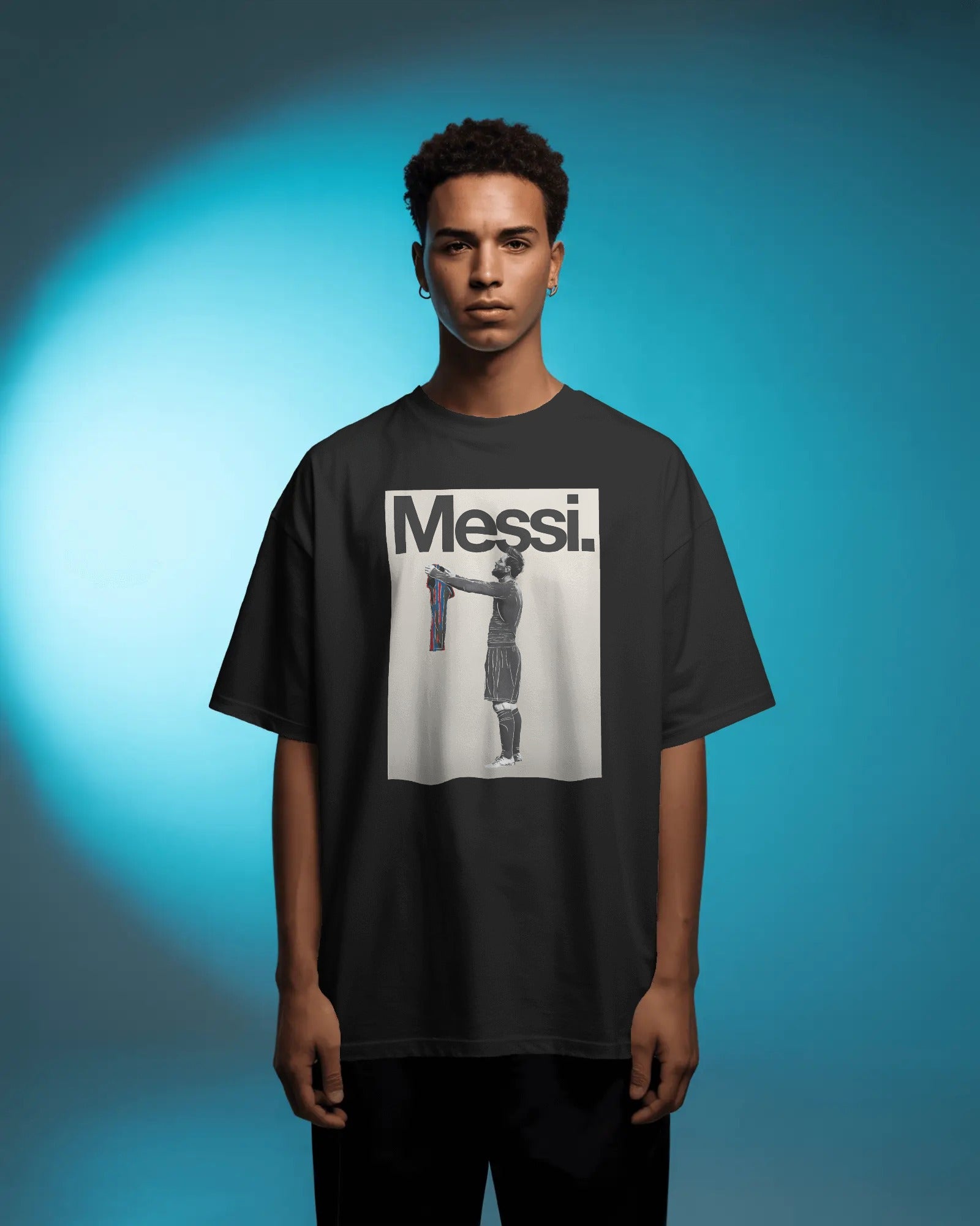 Lionel Messi India Oversized Black Tshirt from Nitorious Atelier 