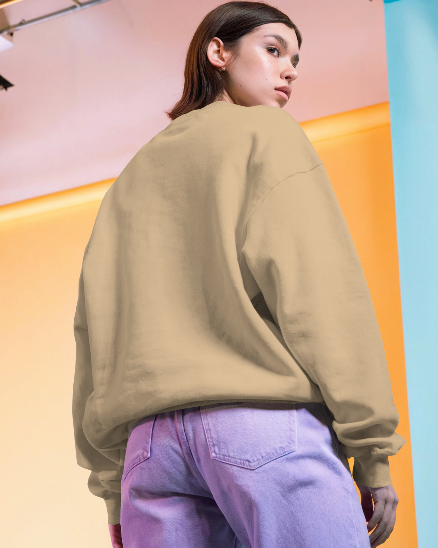 Beige sweatshirt from Nitorious Atelier featuring a playful and cheeky quote. Made from premium cotton fleece, this sweatshirt combines comfort and style for a fun, confident look.