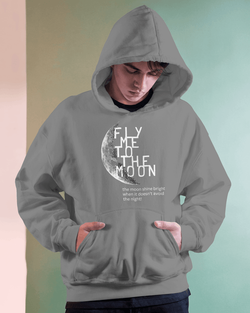 Aesthetic Moon Grey Luxe Hoodie.