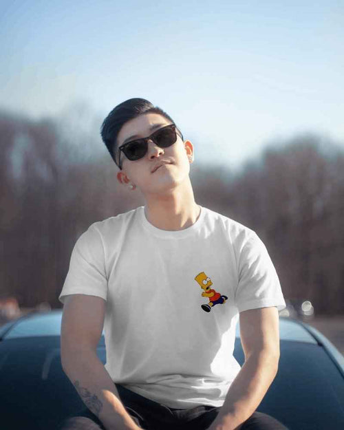 Bart Simpson Regular Fit White T-shirt