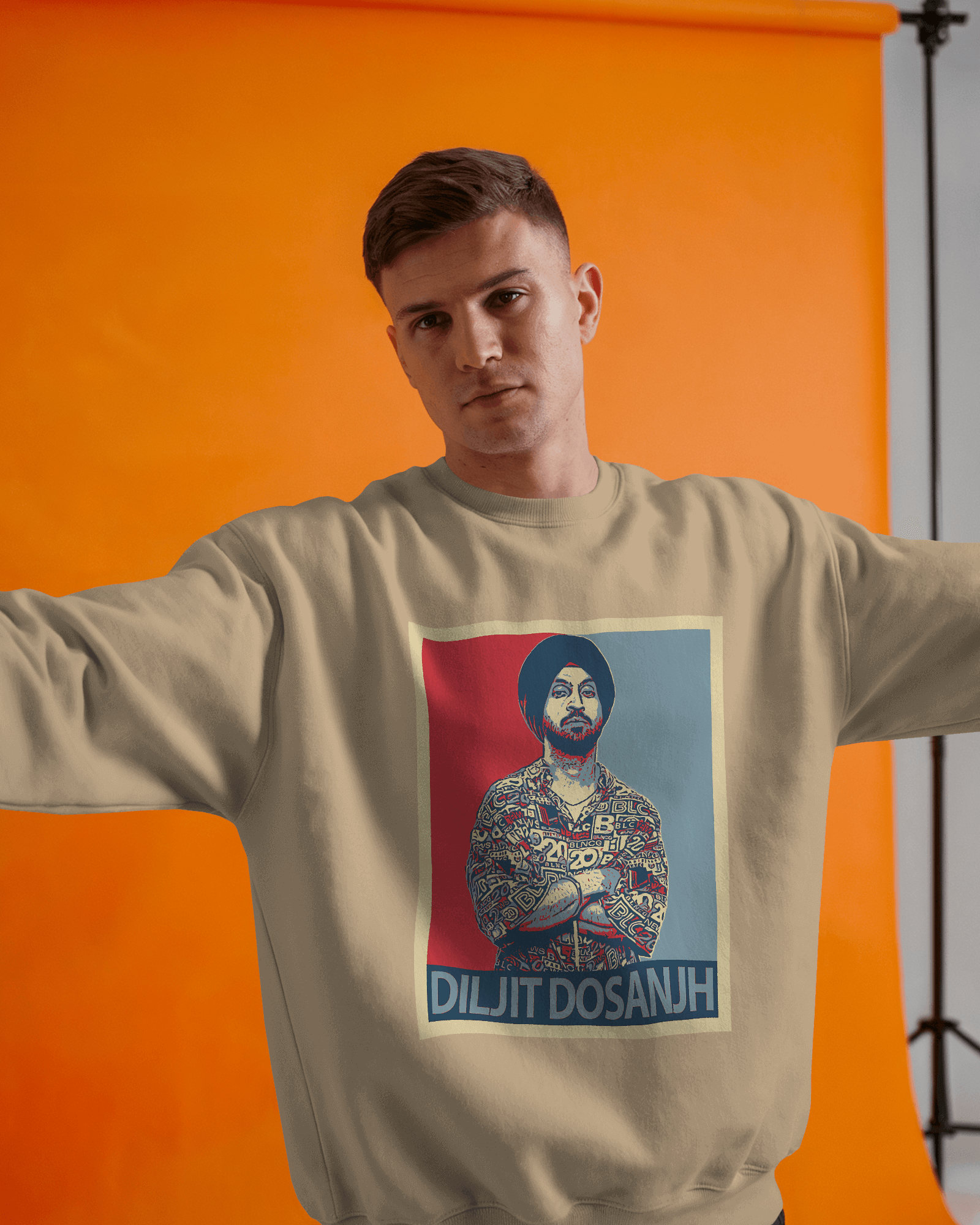 Nitorious Atelier Beige Diljit Dosanjh Luxe Sweatshirt.