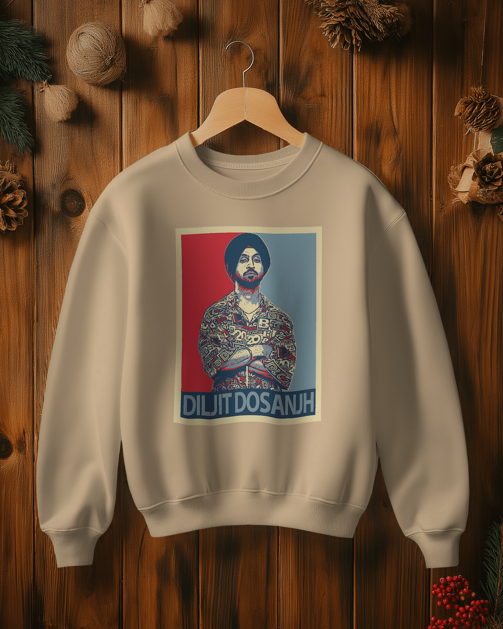 Nitorious Atelier Beige Diljit Dosanjh Luxe Sweatshirt.