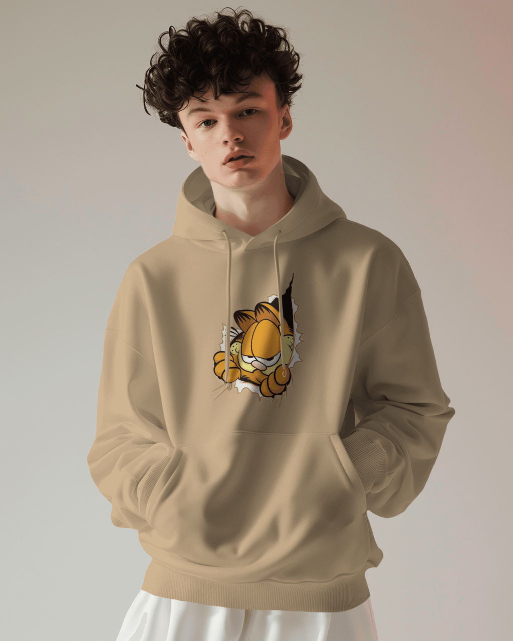 Nitorious Atelier Beige Garfield Luxe Hoodie.