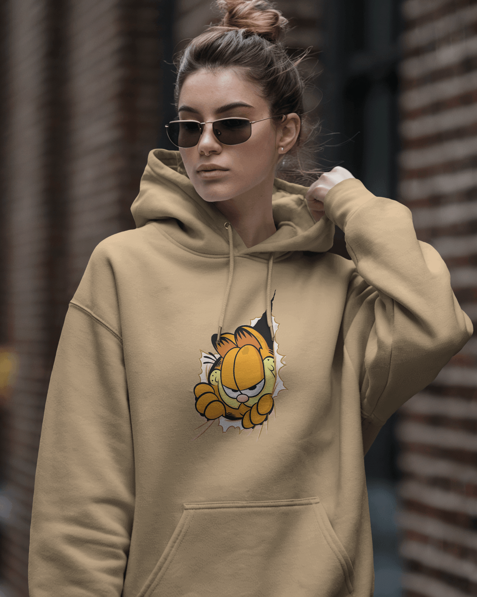 Nitorious Atelier Beige Garfield Luxe Hoodie.