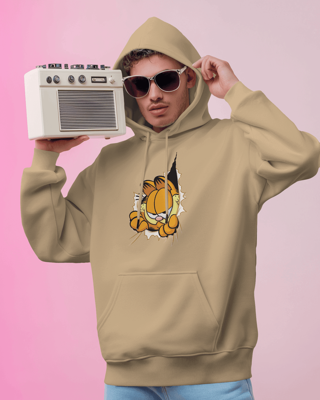 Nitorious Atelier Beige Garfield Luxe Hoodie.