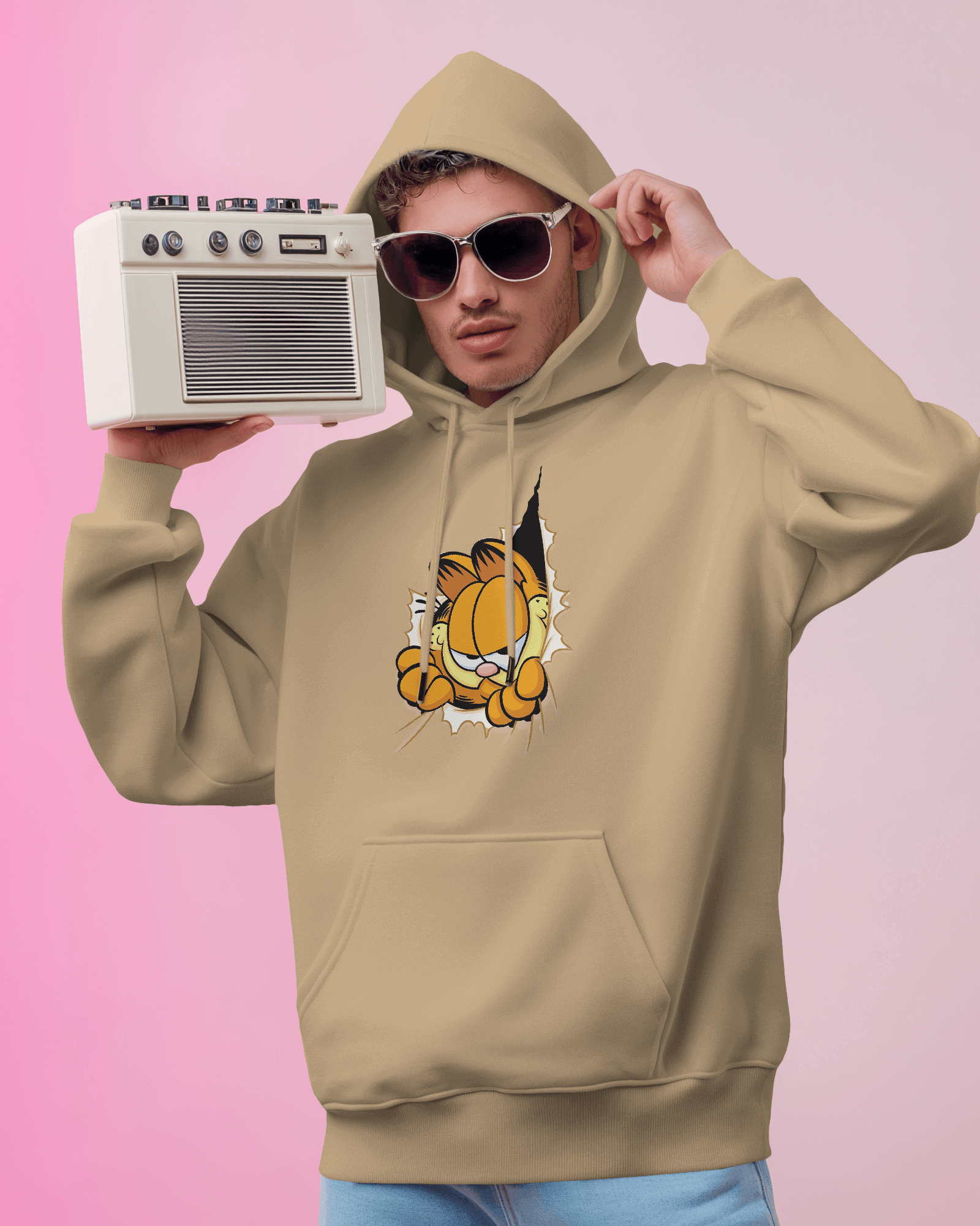 Nitorious Atelier Beige Garfield Luxe Hoodie.