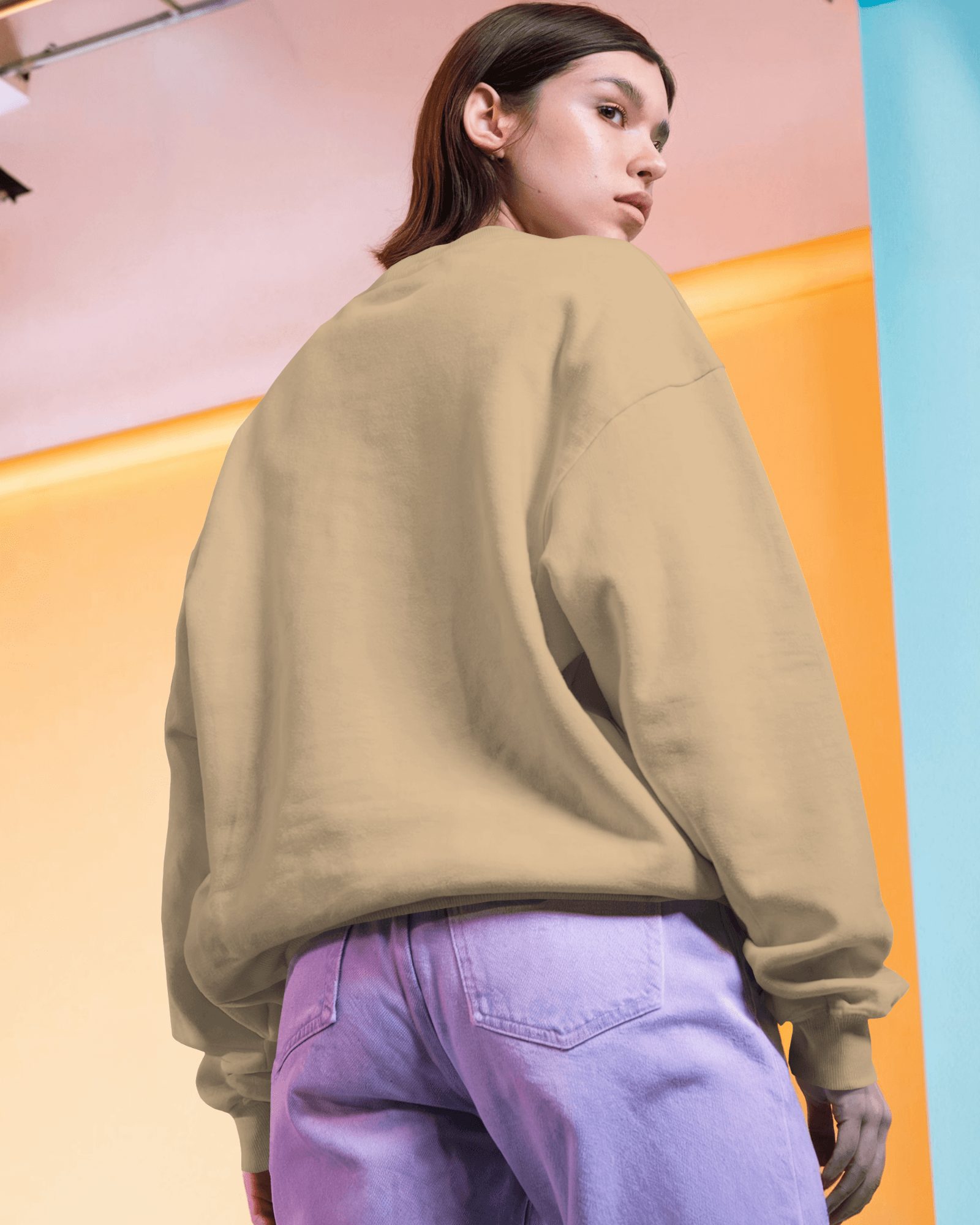 Nitorious Atelier Beige Juice Wrld Rapper Printed Luxe Sweatshirt.