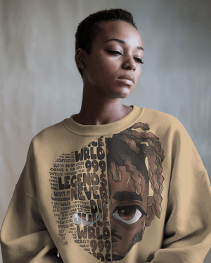 Nitorious Atelier Beige Juice Wrld Rapper Printed Luxe Sweatshirt