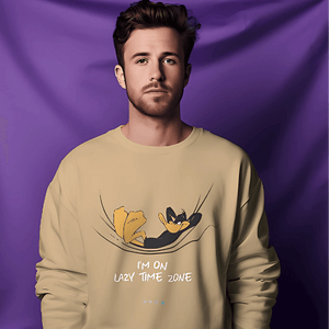 Nitorious Atelier Beige Lazy Time Zone Printed Luxe Sweatshirt