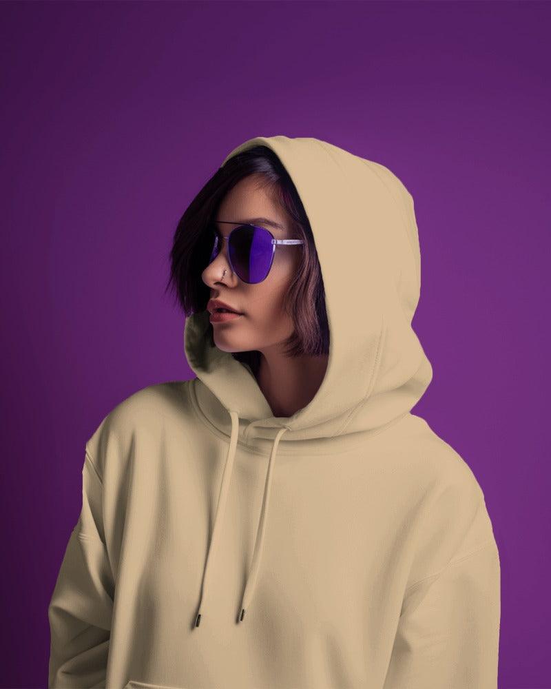 Nitorious Atelier beige Luxe hoodie made from premium cotton fleece, offering a soft and cozy feel. This hoodie features a minimalist design, perfect for a stylish, comfortable, and warm everyday look.