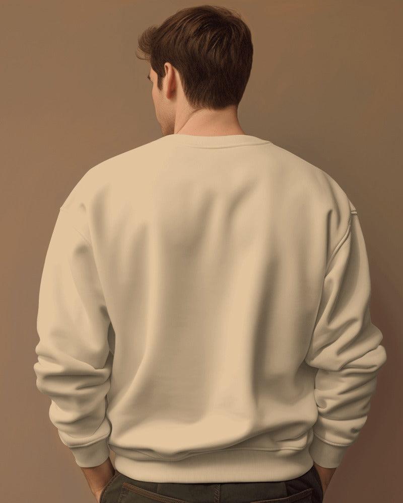 Nitorious Atelier heavy gauge Luxe sweatshirt in beige featuring a stylish New York print. Crafted from premium fabric for warmth and durability, this sweatshirt offers a trendy, comfortable look perfect for casual outings.