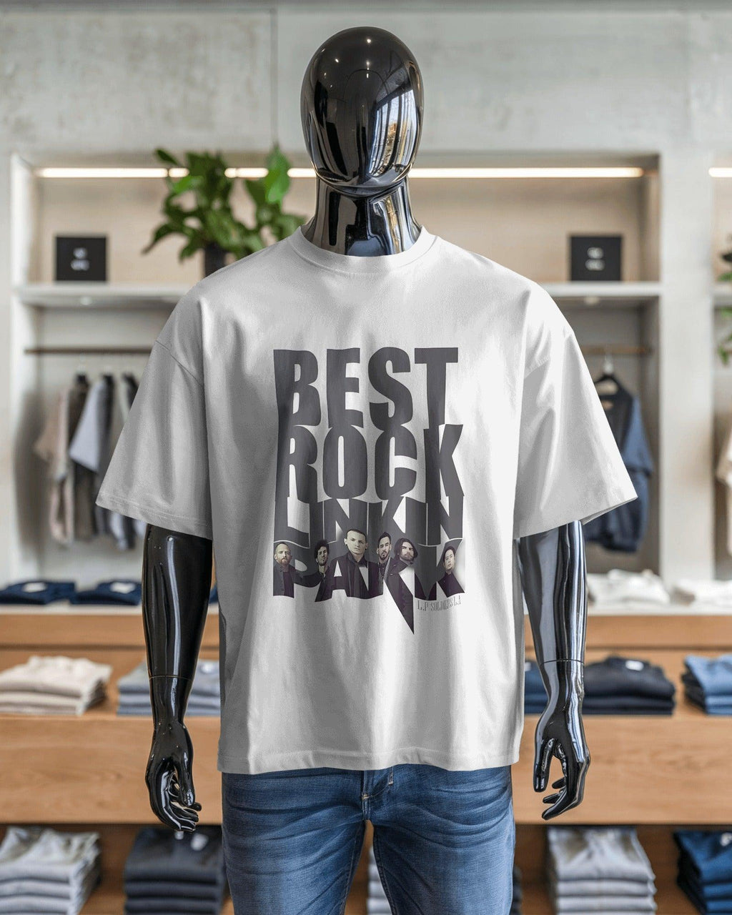 White oversized "Linkin Park Hybrid Theory" t-shirt from Nitorious Atelier, featuring a bold graphic inspired by the band's legendary album. Made from premium cotton, this tshirt provides a relaxed fit, superior comfort, and lasting durability.