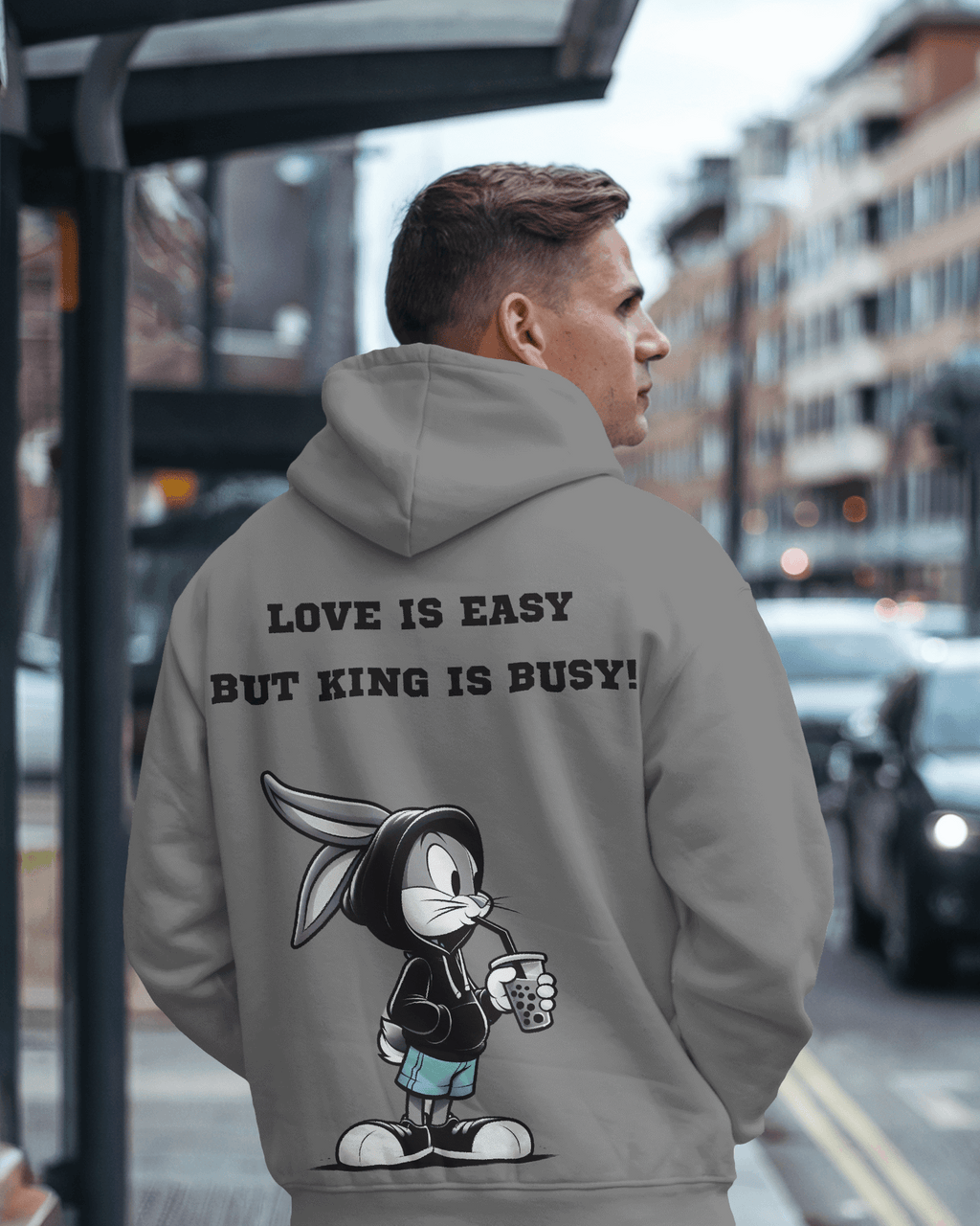 Bugs Bunny Grey Luxe Hoodie.