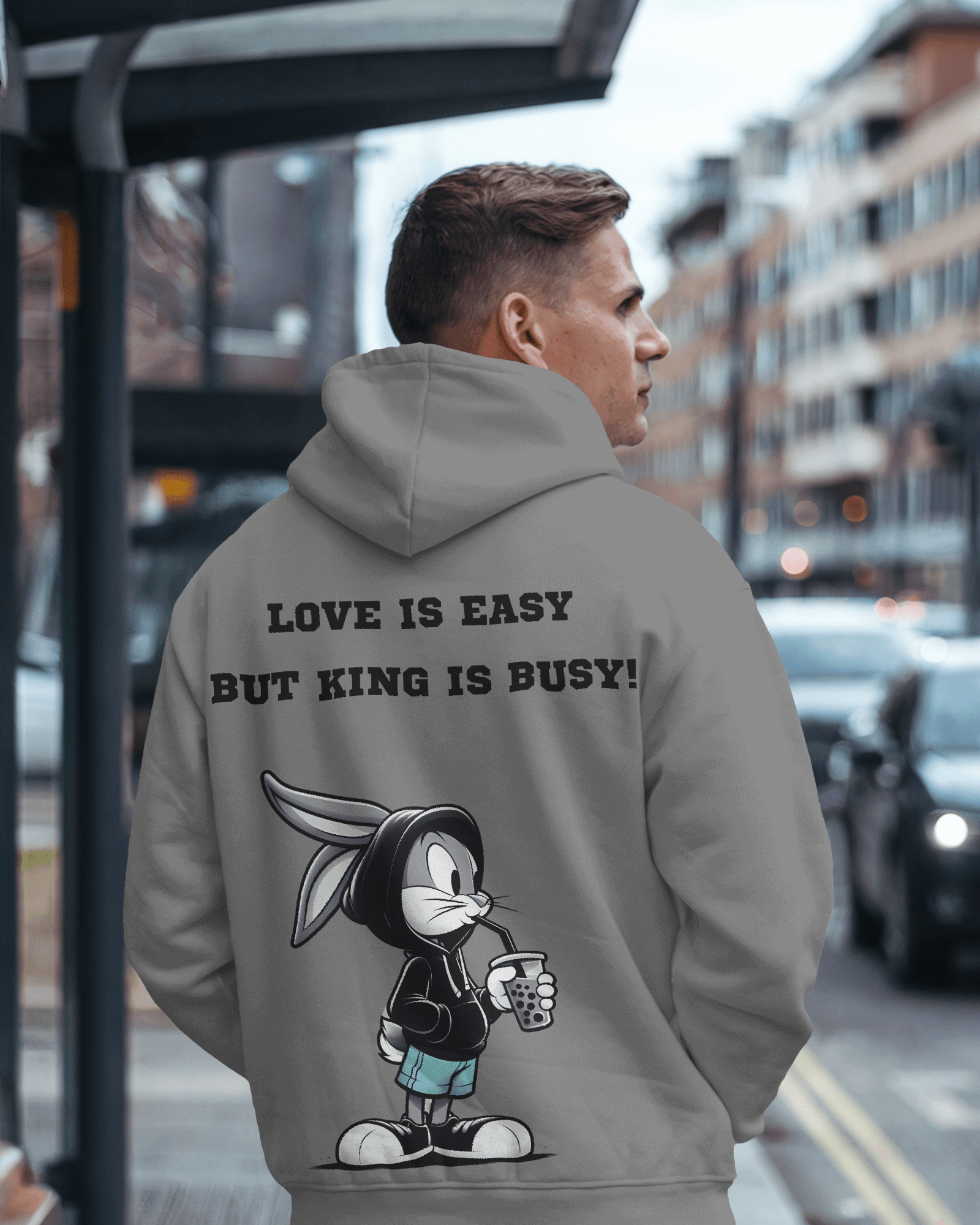 Bugs Bunny Grey Luxe Hoodie.