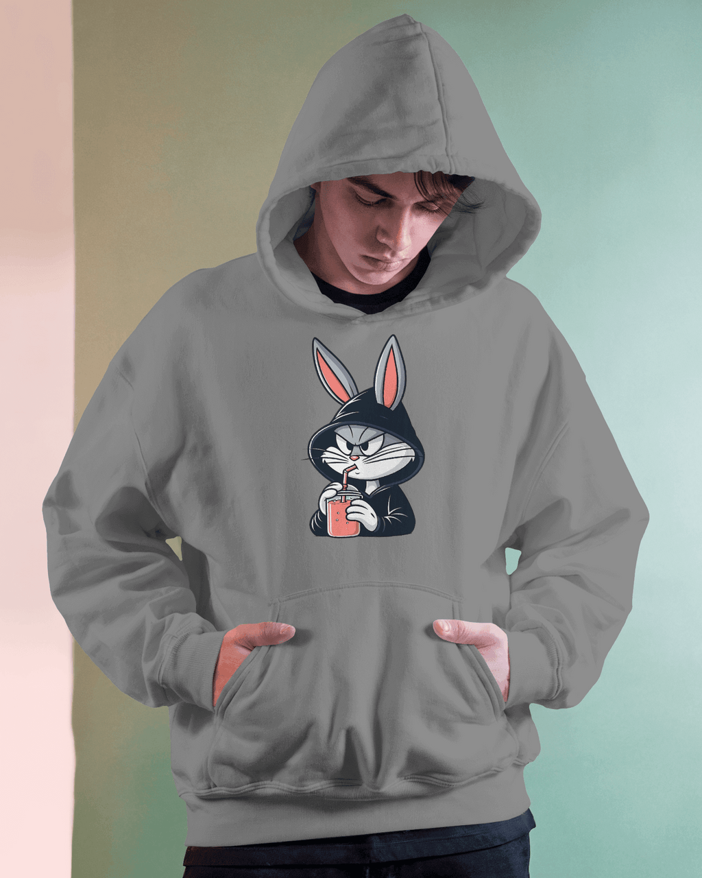 Bugs Bunny Grey Luxe Hoodie.