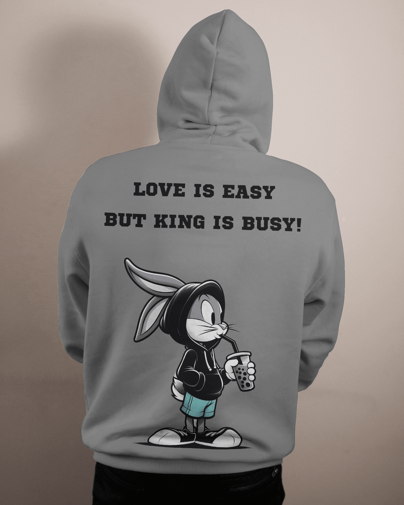 Bugs Bunny Grey Luxe Hoodie.