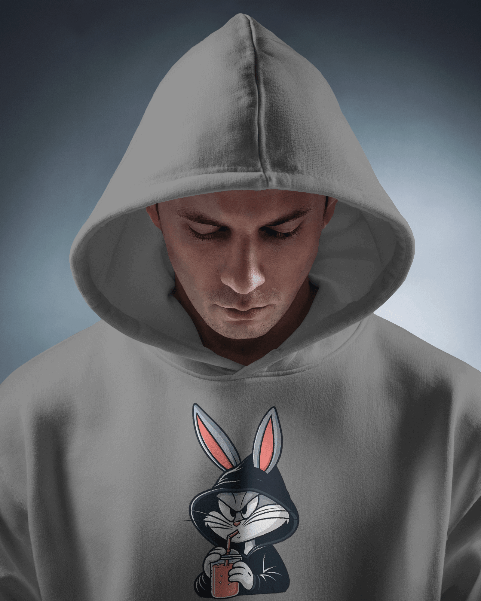 Bugs Bunny Grey Luxe Hoodie.