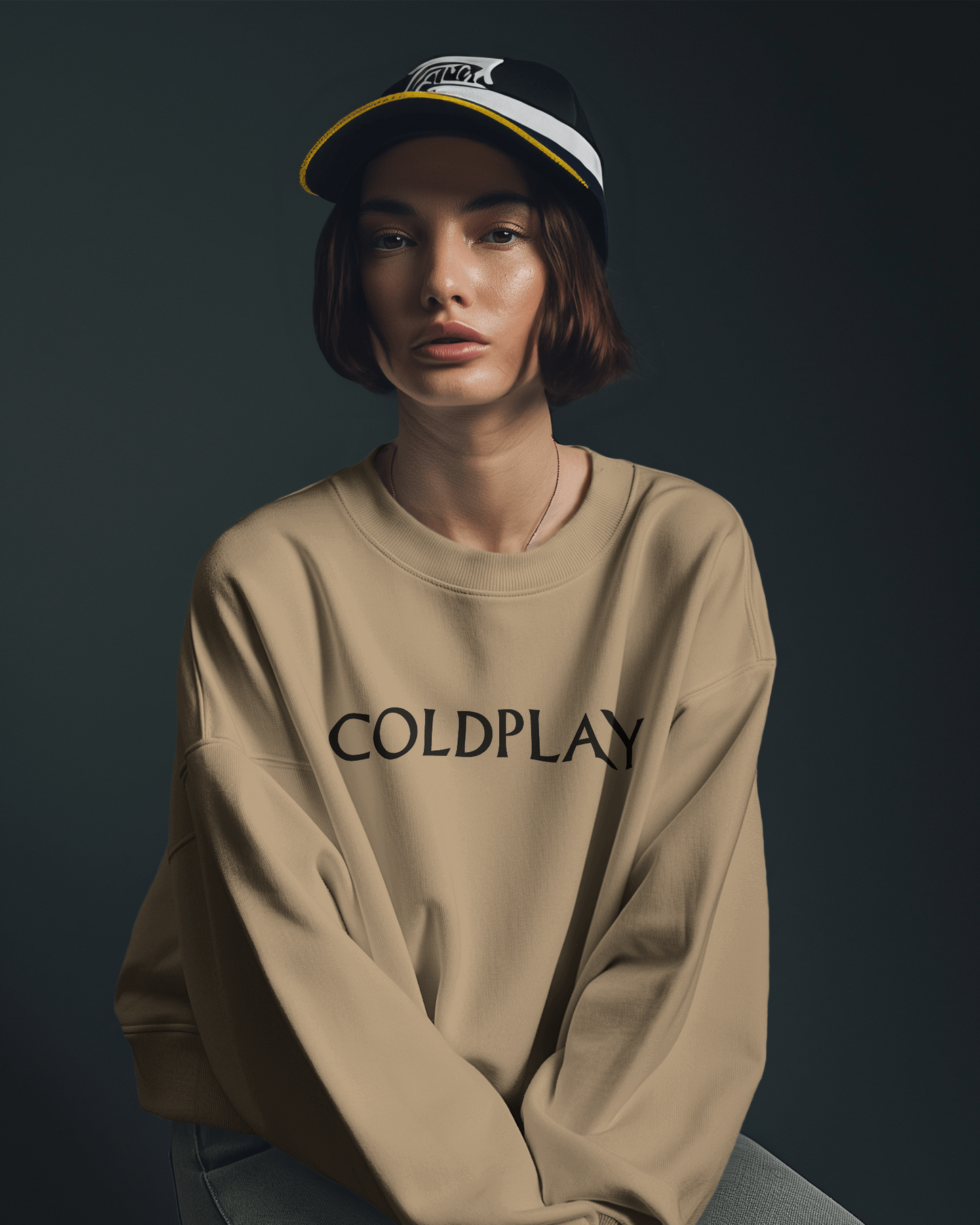 Coldplay beige sweatshirt from Nitorious Atelier, crafted from premium cotton fleece for ultimate comfort and warmth. Features a stylish minimalist design, perfect for casual outings and cosy evenings.