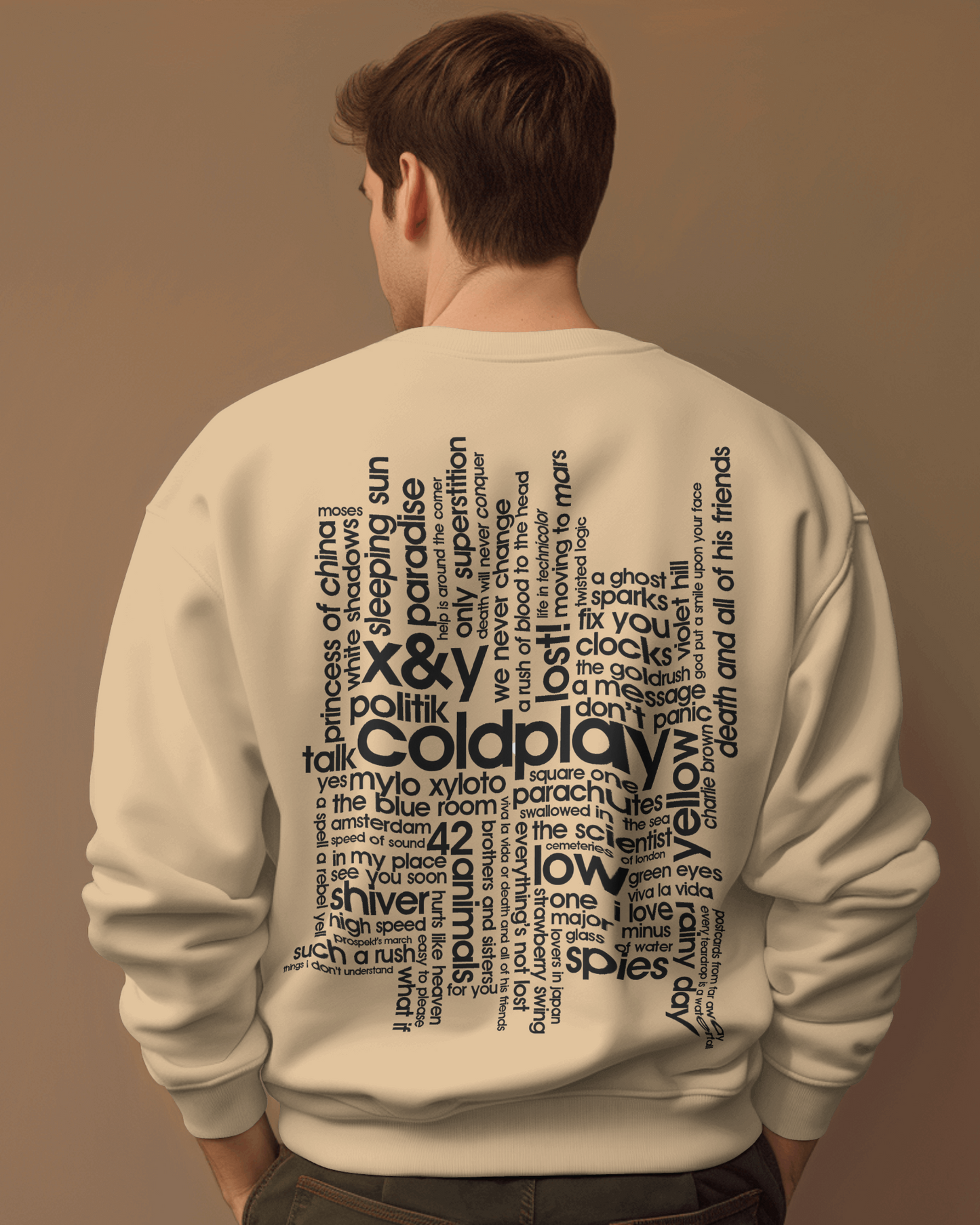 Coldplay beige sweatshirt from Nitorious Atelier, crafted from premium cotton fleece for ultimate comfort and warmth. Features a stylish minimalist design, perfect for casual outings and cosy evenings.