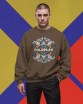 Brown sweatshirt from Nitorious Atelier featuring a striking Coldplay-inspired graphic print. Crafted from high-quality fabric, this sweatshirt offers warmth, comfort, and a stylish edge for music fans.