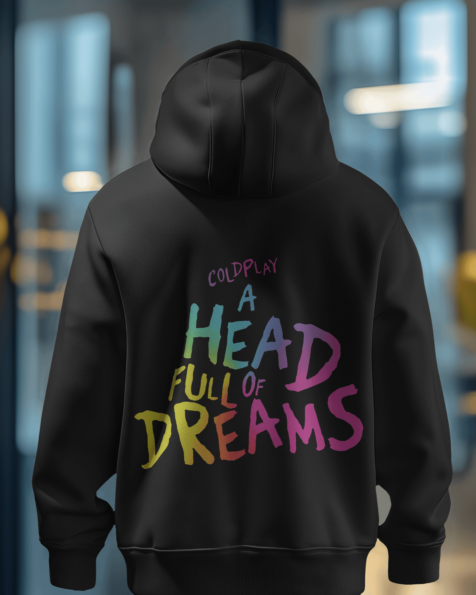 Coldplay black hoodie from Nitorious Atelier featuring a stylish and cosy design. Made from 100% premium cotton fleece, this hoodie provides superior warmth and comfort, ideal for everyday wear or chilly weather.