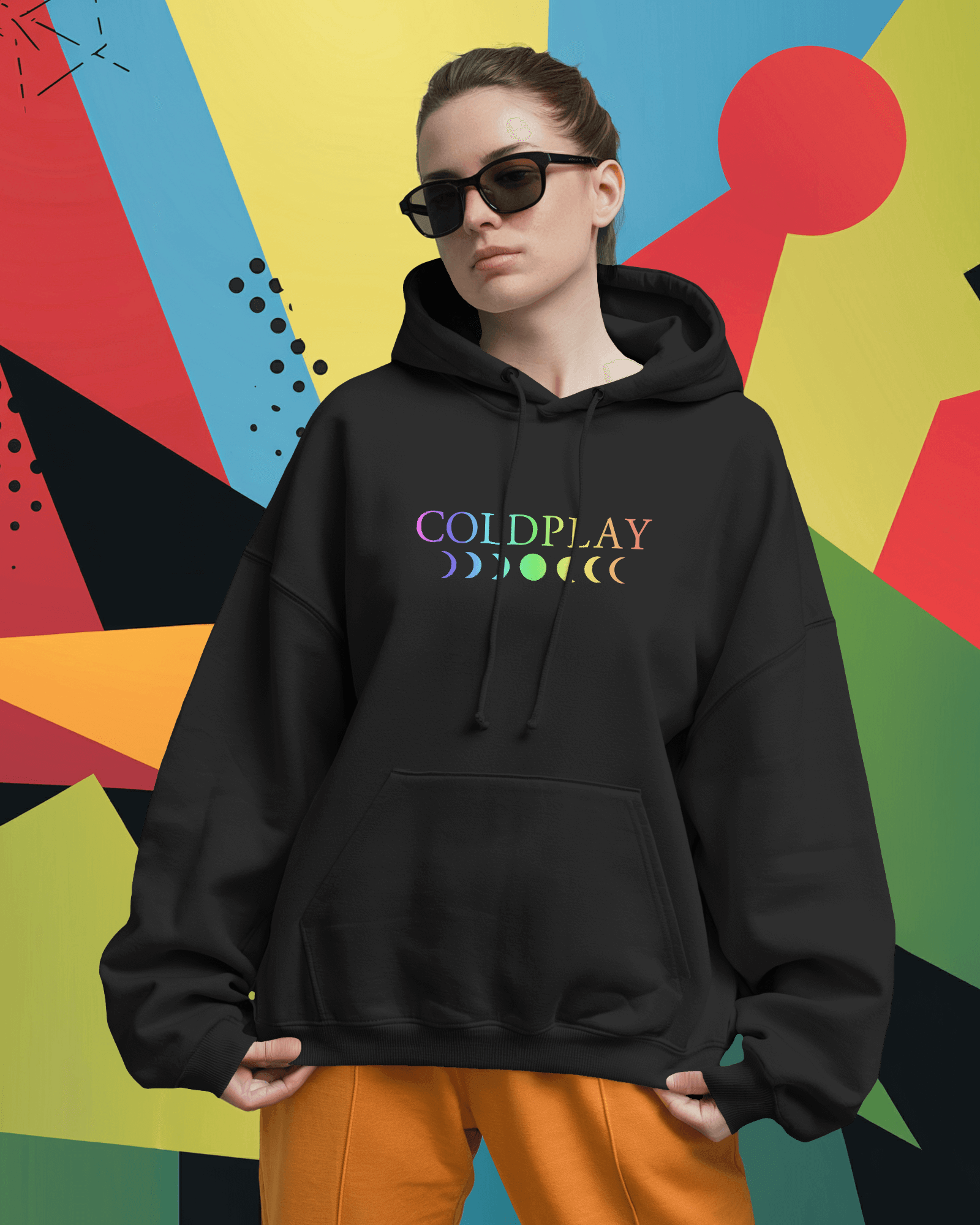 Coldplay black hoodie from Nitorious Atelier featuring a stylish and cosy design. Made from 100% premium cotton fleece, this hoodie provides superior warmth and comfort, ideal for everyday wear or chilly weather.