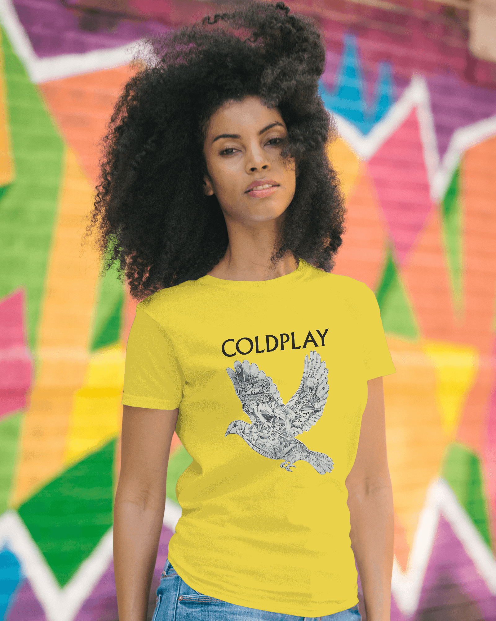 Coldplay Yellow T-shirt by Nitorious Atelier featuring a minimalist design inspired by the iconic song 'Yellow.' Crafted from premium cotton, this t-shirt offers exceptional comfort and durability, perfect for fans and casual wear alike.
