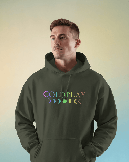 COLDPLAY Olive Luxe Printed Hoodie - Made on Order