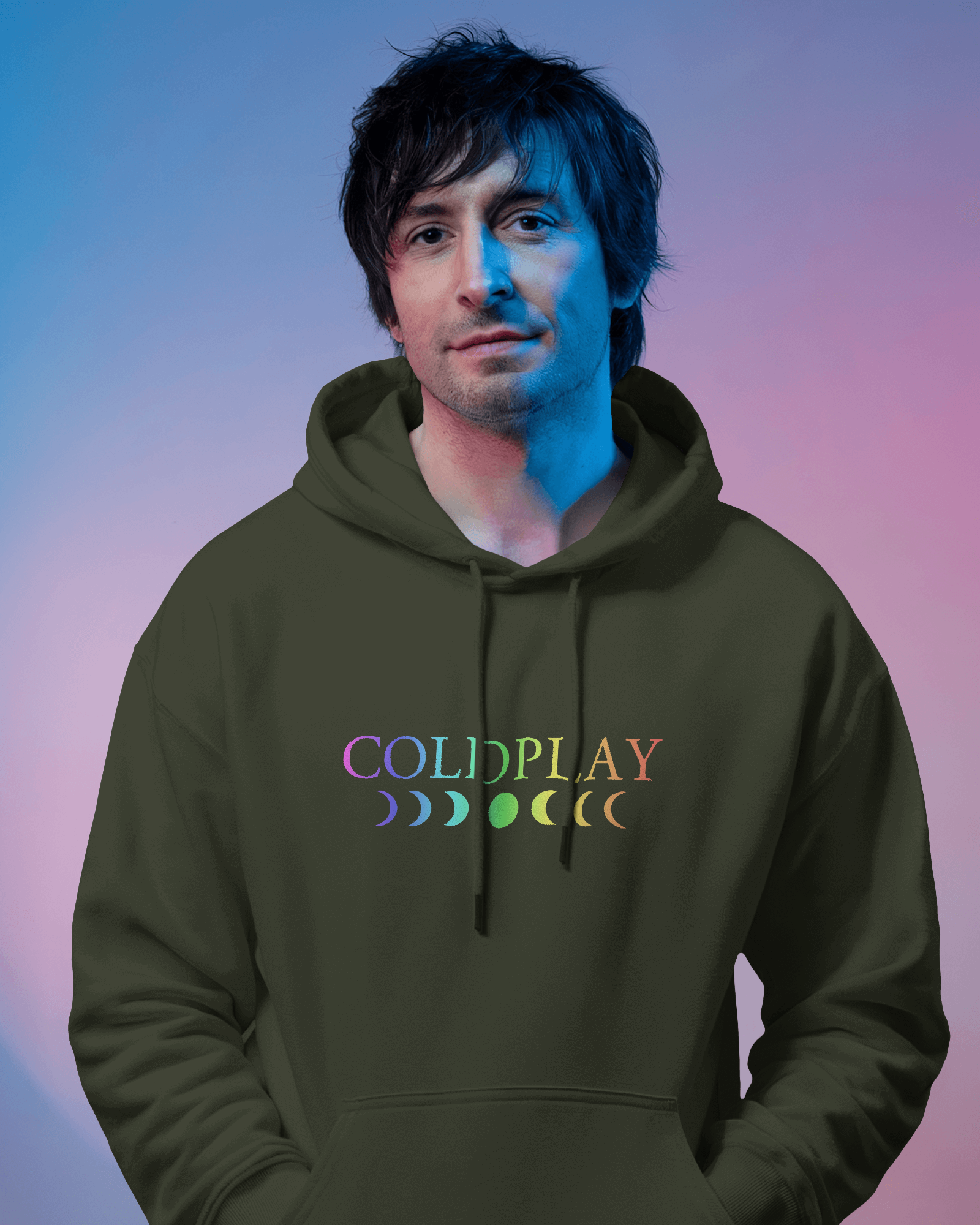 Coldplay olive hoodie from Nitorious Atelier featuring a minimalist design inspired by the iconic band. Made from 100% premium cotton fleece, this hoodie offers exceptional comfort, warmth, and a perfect fit for casual outings or cozy evenings.