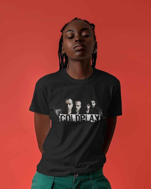 COLDPLAY Regular Fit Black T-shirt- Made On Order
