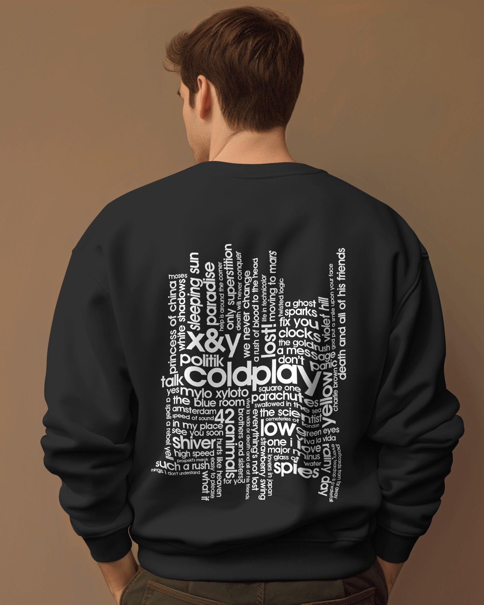 Coldplay black sweatshirt from Nitorious Atelier featuring a sleek and minimalistic design. Crafted from premium-quality fabric, this sweatshirt ensures warmth and comfort, perfect for casual wear or layering during colder days.