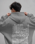 Grey hoodie from Nitorious Atelier featuring a Coldplay-inspired design. Crafted from 100% premium cotton fleece, this hoodie combines cosy warmth, durability, and timeless style for every music enthusiast