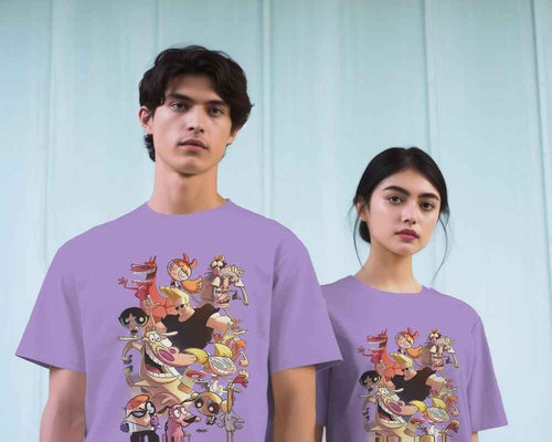 Cartoon Oversized Lavender T-shirt