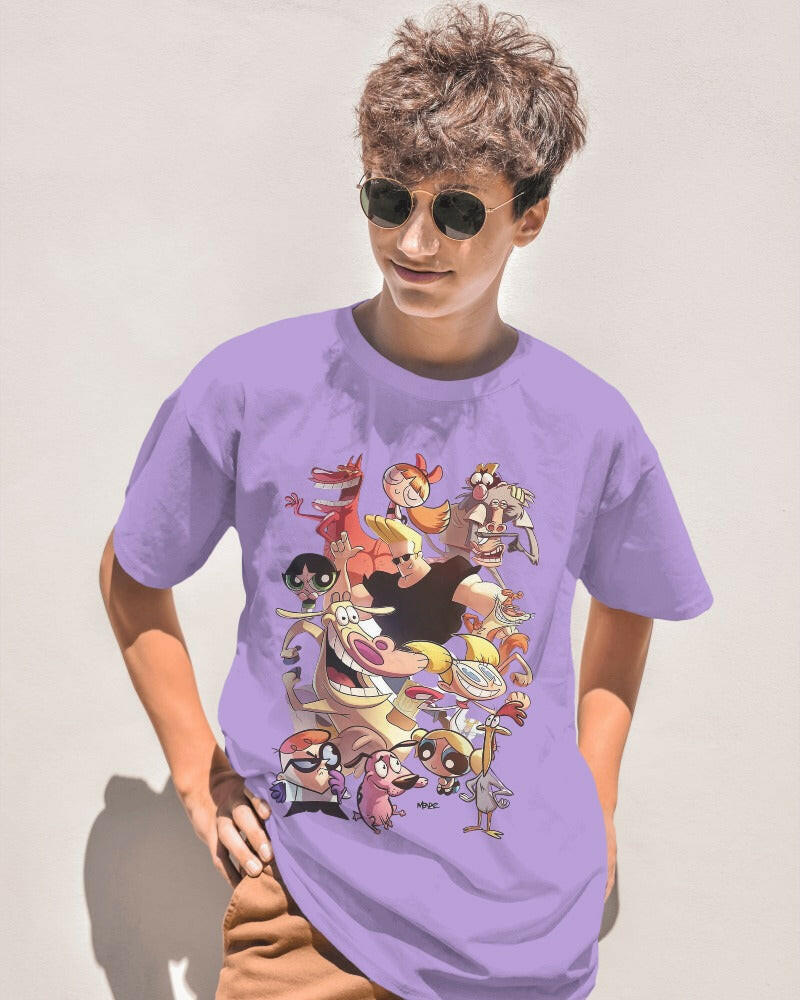 Cartoon printed oversized t-shirt from Nitorious Atelier: A stylish and comfortable t-shirt featuring a vibrant and playful cartoon design. Made from premium cotton fabric, this oversized fit t-shirt offers a perfect blend of fashion and comfort, ideal for casual wear.