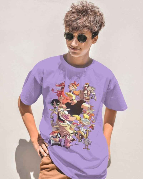 Cartoon Oversized Lavender T-shirt