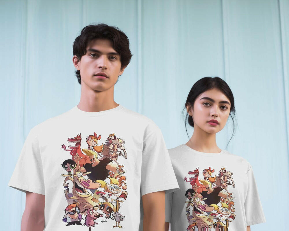 Cartoon printed oversized t-shirt from Nitorious Atelier: A stylish and comfortable t-shirt featuring a vibrant and playful cartoon design. Made from premium cotton fabric, this oversized fit t-shirt offers a perfect blend of fashion and comfort, ideal for casual wear.