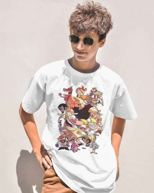 Cartoon Oversized White T-shirt