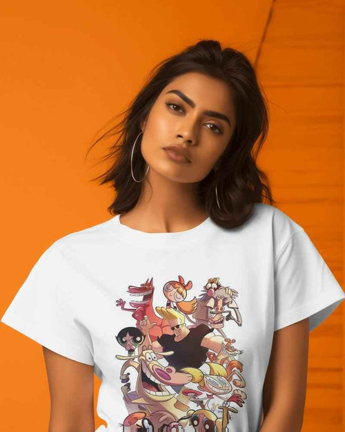 Cartoon Oversized White T-shirt