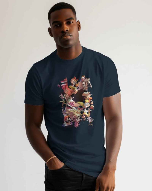 Cartoon Regular Fit Dark Blue T-shirt