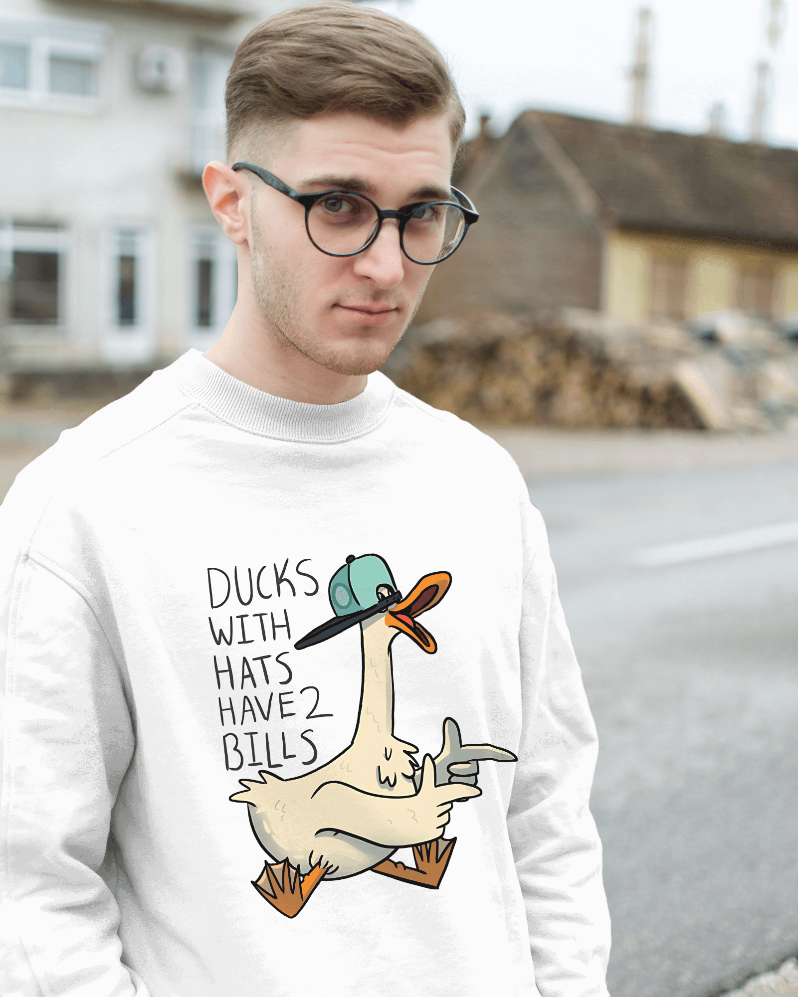 Classic White Ducks Luxe Sweatshirt.