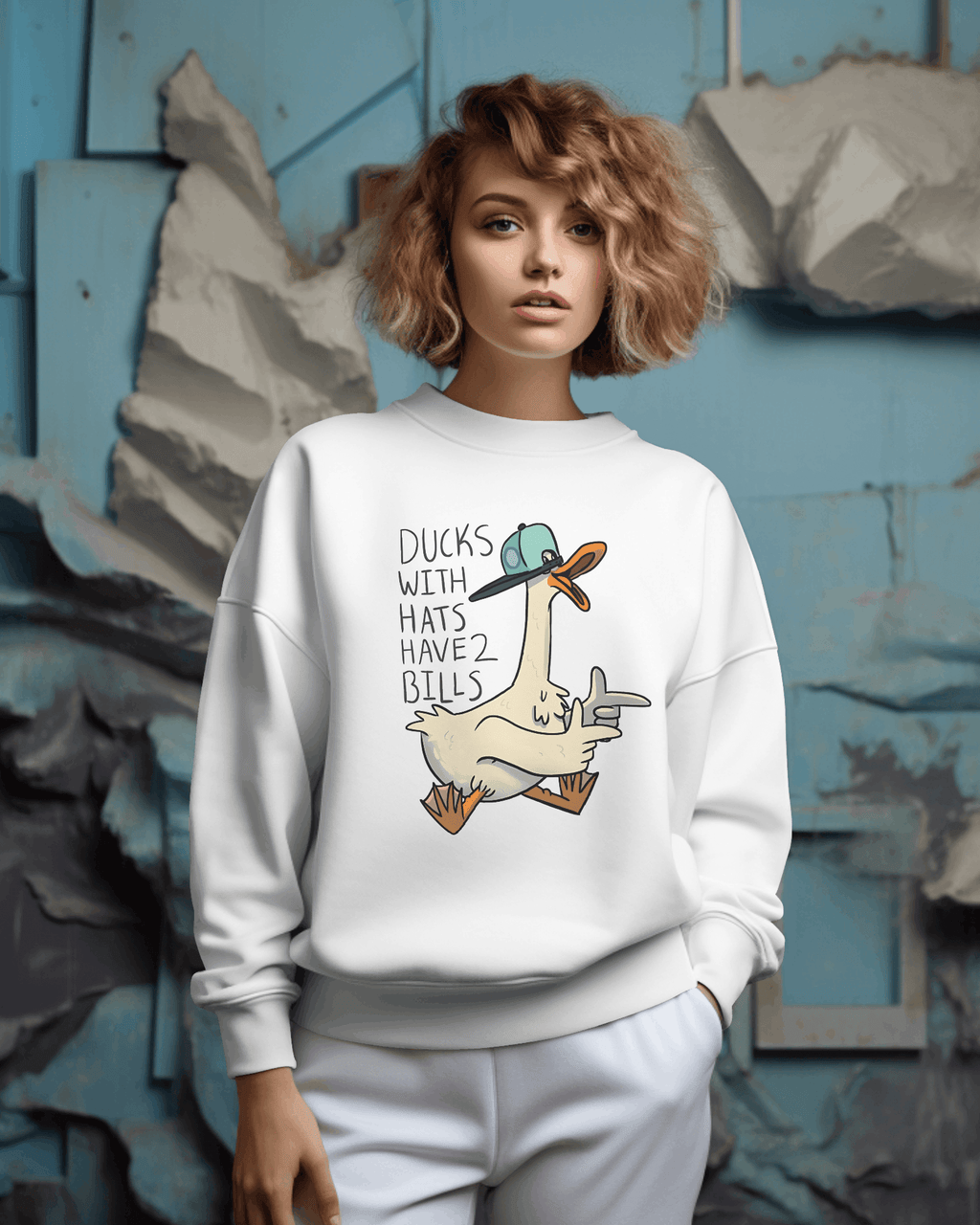Classic White Ducks Luxe Sweatshirt.