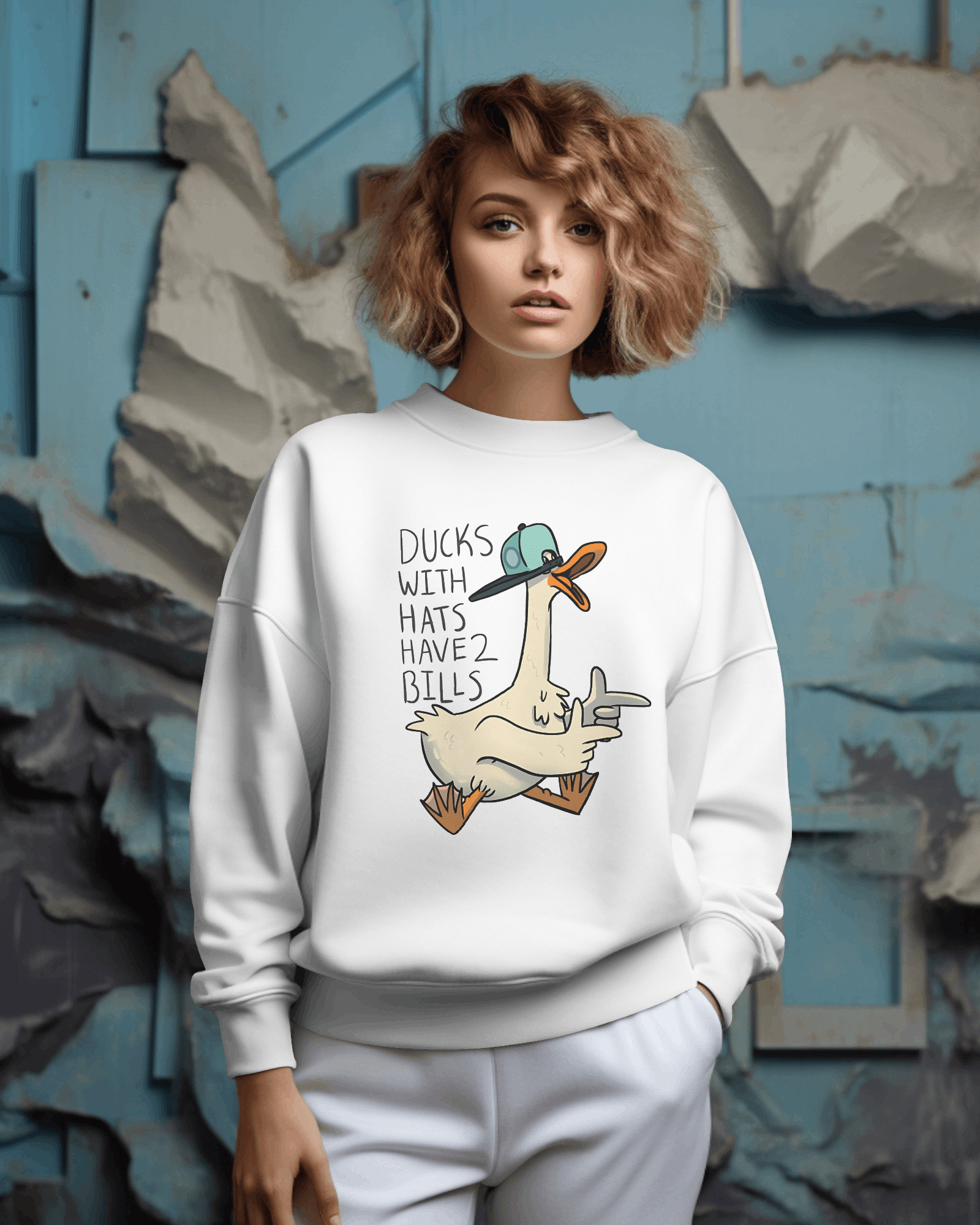 Classic White Ducks Luxe Sweatshirt.