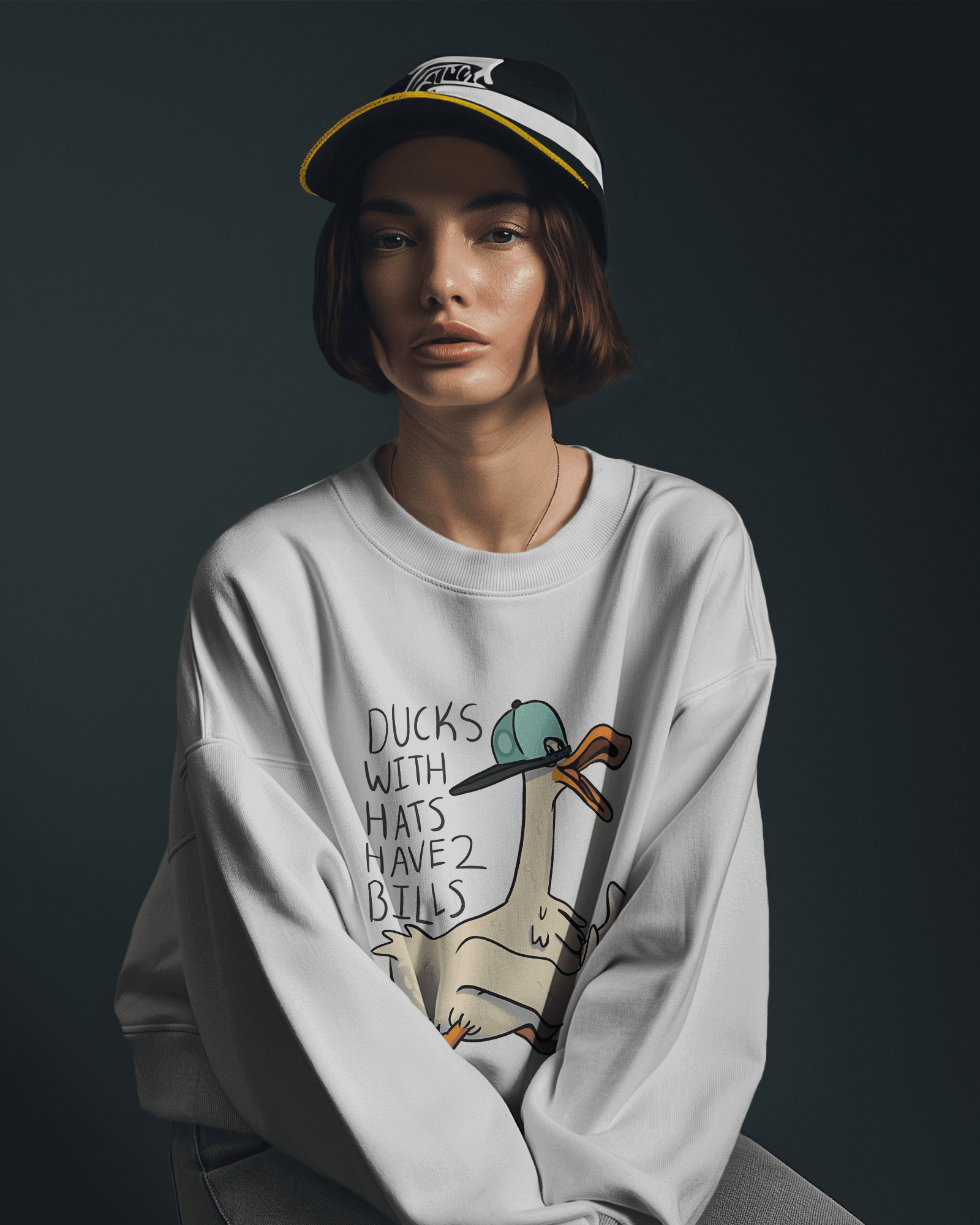 Classic White Ducks Luxe Sweatshirt.