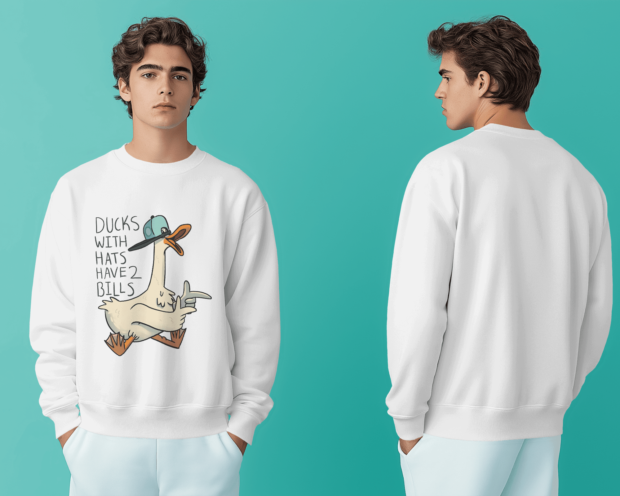 Classic White Ducks Luxe Sweatshirt.