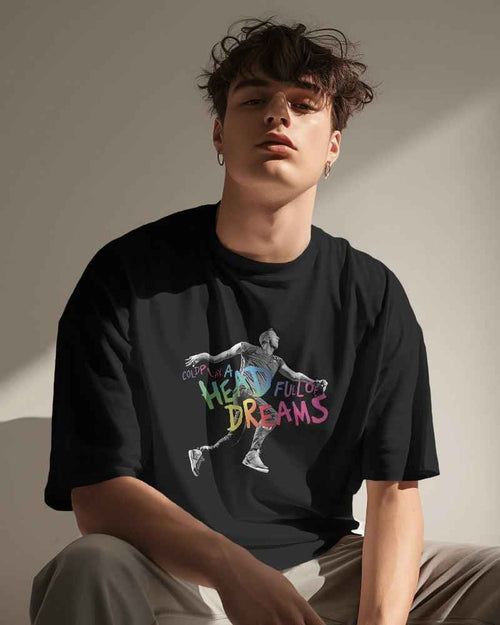 Coldplay Oversized Black  T-shirt - Made On Order
