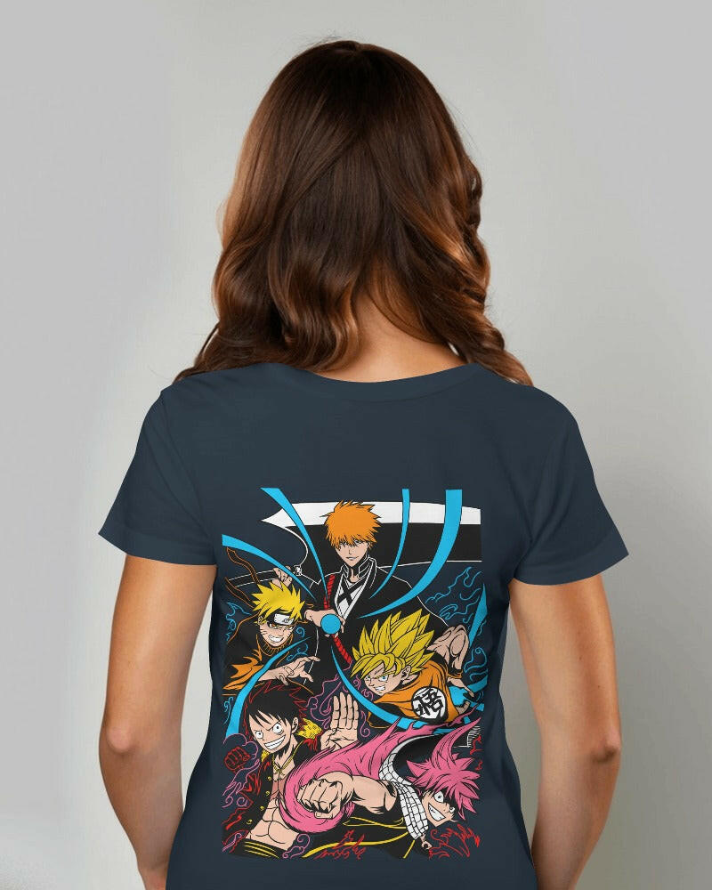 Nitorious Atelier's Dark Blue regular fit tee, featuring Dragon Ball Z print, combines comfort and style effortlessly