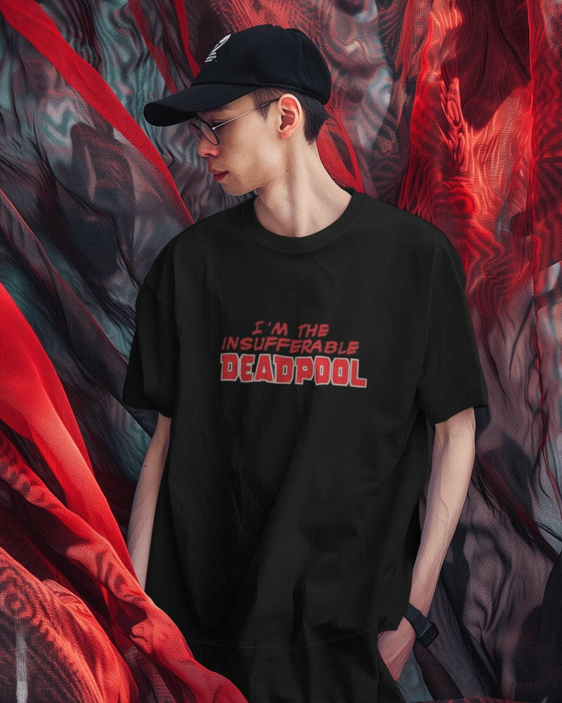 Nitorious Atelier's regular fit tee, featuring the Deadpool daddy print, combines comfort and style effortlessly