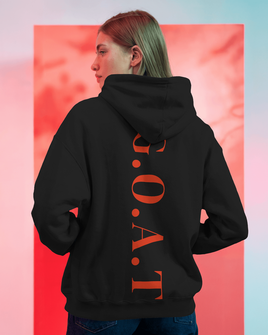 Black Diljit Diluminati hoodie from Nitorious Atelier, showcasing a striking graphic inspired by Diljit Dosanjh. Crafted from 100% premium cotton fleece, this hoodie offers warmth, comfort, and a stylish look for fans who want to stand out.