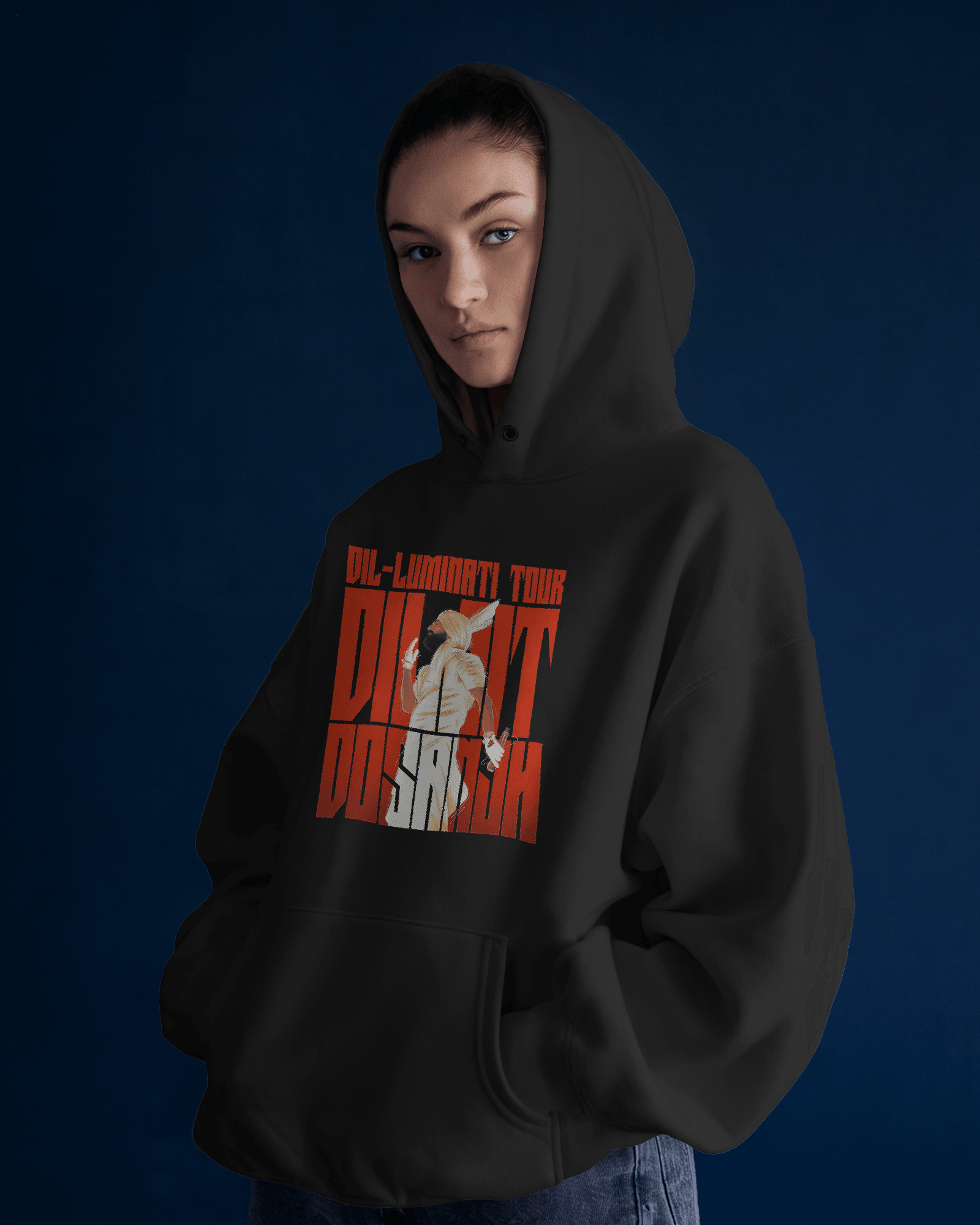 Nitorious Atelier Diljit Dosanjh Black Luxe Hoodie.